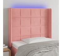 vidaXL Cabecero con LED de terciopelo rosa 83x16x118/128 cm