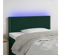 vidaXL Cabecero con LED de terciopelo verde oscuro 100x5x78/88 cm