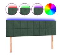 Vidaxl cabecero con led de terciopelo verde oscuro 144x5x78/88 cm