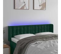 vidaXL Cabecero con LED de terciopelo verde oscuro 147x16x78/88 cm