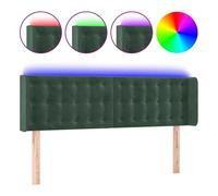 Vidaxl cabecero con led de terciopelo verde oscuro 147x16x78/88 cm