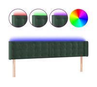 vidaXL Cabecero con LED de terciopelo verde oscuro 163x16x78/88 cm