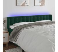 vidaXL Cabecero con LED de terciopelo verde oscuro 163x16x78/88 cm