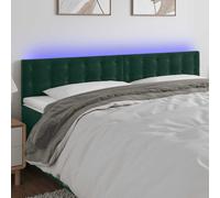 vidaXL Cabecero con LED de terciopelo verde oscuro 180x5x78/88 cm