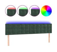 vidaXL Cabecero tapizado con LED Terciopelo verde oscuro 180x5x78/88 cm