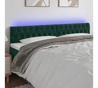 vidaXL Cabecero con LED de terciopelo verde oscuro 200x7x78/88 cm