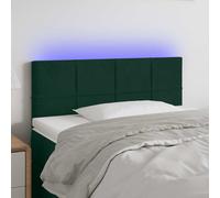 vidaXL Cabecero con LED de terciopelo verde oscuro 80x5x78/88 cm