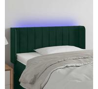 vidaXL Cabecero con LED de terciopelo verde oscuro 83x16x78/88 cm