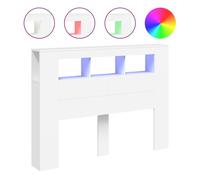 Vidaxl cabecero con led madera de ingeniería blanco 140x18,5x103,5 cm