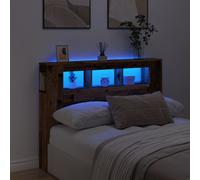 vidaXL Cabecero con LED madera ingeniería envejecida 140x18,5x103,5 cm