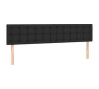 vidaXL Cabecero con Luces LED Cabecero de Cama Cabezal Tapizado para Cama de Matrimonio Mueble Dormitorio Cuero Sintético Negro 180x5x78/88 cm