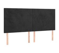 vidaXL Cabecero con Luces LED Cabecero de Cama Cabezal Tapizado para Cama de Matrimonio Mueble Dormitorio Terciopelo Negro 180x5x118/128 cm