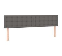 vidaXL Cabecero de cama con luces LED cuero sintético gris 180x5x78/88 cm