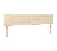 vidaXL Cabecero tapizado con luces LED, tela crema, 180x5x78/88 cm, para cama de matrimonio