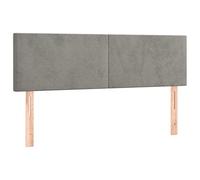 vidaXL Cabecero con Luces LED Cabecero de Cama Cabezal Tapizado para Cama de Matrimonio Mueble Dormitorio Interior Terciopelo Gris Claro 144x5x78/88 cm