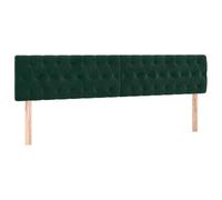 vidaXL Cabecero con Luces LED Cabecero de Cama Cabezal Tapizado para Cama de Matrimonio Mueble Dormitorio Interior Terciopelo Verde Oscuro 200x7x78/88 cm