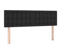 vidaXL Cabecero con luces LED cuero sintético negro 144x5x78/88 cm