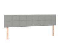 vidaXL Cabecero con Luces LED Cabecero de Cama Cabezal Tapizado para Cama de Matrimonio Mueble Dormitorio Interior Tela Gris Claro 180x5x78/88 cm