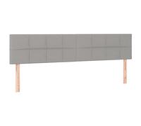 vidaXL Cabecero con Luces LED Cabecero de Cama Cabezal Tapizado para Cama de Matrimonio Mueble Dormitorio Interior Tela Gris Claro 200x5x78/88 cm