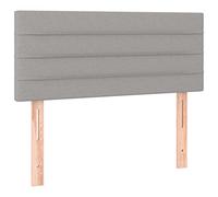 vidaXL Cabecero con Luces LED Cabecero de Cama Cabezal Tapizado para Cama Individual Mueble Dormitorio Interior Tela Gris Claro 90x5x78/88 cm