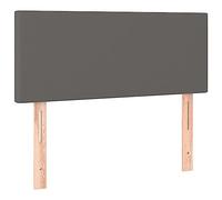 vidaXL Cabecero con LED cuero sintético gris 90x5x78/88 cm