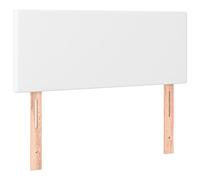 vidaXL Cabecero con Luces LED Cabecero de Cama Cabezal Tapizado para Cama Individual Mueble Dormitorio Interior Cuero Sintético Blanco 90x5x78/88 cm