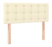 vidaXL Cabecero con Luces LED Cabecero de Cama Cabezal Tapizado para Cama Individual Mueble Dormitorio Cuero Sintético Color Crema 90x5x78/88 cm