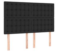 vidaXL Cabecero con Luces LED Cuero sintético Negro 144x5x118/128 cm