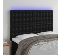 vidaXL Cabecero con luces LED cuero sintético negro 144x5x118/128 cm