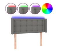 Vidaxl cabecero con luces led de tela gris oscuro 93x16x78/88 cm