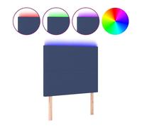 vidaXL Cabecero con luces LED tela azul 100x5x118/128 cm
