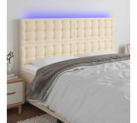 Vidaxl cabecero con luces led tela crema 200x5x118/128 cm
