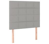 vidaXL Cabecero de cama tapizado con luces LED tela gris claro 100x5x118/128 cm para cama individual