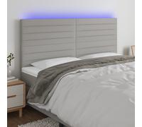 vidaXL Cabecero con luces LED tela gris claro 180x5x118/128 cm