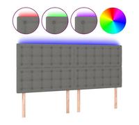 Vidaxl cabecero con luces led tela gris oscuro 180x5x118/128 cm