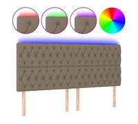 Vidaxl cabecero con luces led tela gris taupe 180x7x118/128 cm