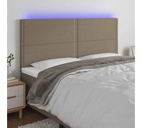 vidaXL Cabecero con luces LED tela gris taupe 200x5x118/128 cm