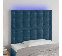 vidaXL Cabecero con luces LED terciopelo azul oscuro 80x5x118/128 cm