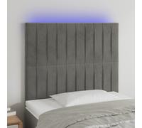 vidaXL Cabecero con luces LED terciopelo gris claro 90x5x118/128 cm