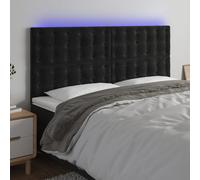 vidaXL Cabecero con luces LED terciopelo negro 160x5x118/128 cm