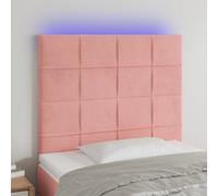 vidaXL Cabecero con luces LED terciopelo rosa 100x5x118/128 cm