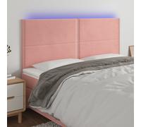 vidaXL Cabecero con luces LED terciopelo rosa 200x5x118/128 cm