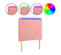 Vidaxl cabecero con luces led terciopelo rosa 80x5x118/128 cm