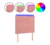 Vidaxl cabecero con luces led terciopelo rosa 80x5x118/128 cm