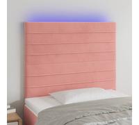 vidaXL Cabecero con luces LED terciopelo rosa 90x5x118/128 cm