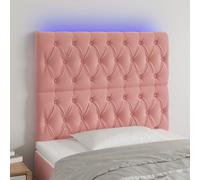 vidaXL Cabecero con luces LED terciopelo rosa 90x7x118/128 cm
