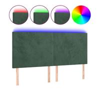 Vidaxl cabecero con luces led terciopelo verde oscuro 180x5x118/128 cm