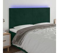 vidaXL Cabecero con luces LED terciopelo verde oscuro 180x5x118/128 cm