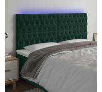 vidaXL Cabecero con luces LED terciopelo verde oscuro 180x7x118/128 cm