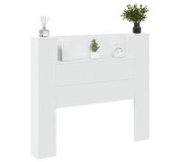 vidaXL Cabecero con luz LED con Almacenamiento Madera de ingeniería, Cabecera Elegante, Unidad de Almacenamiento Moderna con USB, luz LED Multicolor, diseño Funcional en Madera para dormitorios